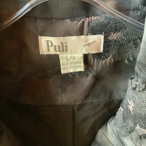 Puli Large Mottled Black and Gray Lace Appliqued Jacket - Picture 3 of 9